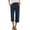Navy #042, variant on Capris Pants for Women Summer Casual Loose Linen Elastic High Waist Straight Leg 2026 Lounge Beach Cropped Trousers Ginger XL