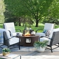 thumbnail image 4 of AVAWING Outdoor Propane Firepit Table Set, Auto-Ignition, 50,000 BTU Steel, No Tank Holder, Brown, 4 of 6