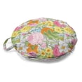 thumbnail image 1 of Spring Round Floor Cushion with Handle, Vintage Rose Dahlia Peony Lily Daffodil Tulip Bouquets Meadow Retro Motif Print, Decorative Pillow for Living Room & Dorms, 18" Round, Multicolor, by Ambesonne, 1 of 4