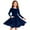Dark Blue, variant on Girls Christmas Dresses, Dancing A-Line Long Sleeve Princess Party Dresses Purple Size 12-13 T