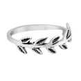 thumbnail image 5 of Iconic Peace Symbol Greek Olive Branch .925 Sterling Silver Band Ring-8, 5 of 5