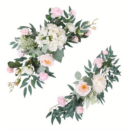 2PCS Flower Swags for Wedding Arch Floral Swag Arch Flowers for Wedding Ceremony Wedding Arch Flowers for Ceremony Wedding Decorations for Reception