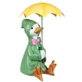 thumbnail image 3 of Northlight Sitting Duck in Raincoat and Umbrella Outdoor Garden Statue - 10.5", 3 of 8
