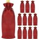 thumbnail image 1 of 12 bolsas de vino de arpillera con cordón, reutilizables para decoración de botellas de vino para bodas, fiestas, vacaciones, 16 x 36 cm, color rojo, 1 of 5
