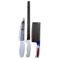 thumbnail image 1 of Set de Cuchillos Chef Profesionales TQP Acero Inoxidable Mango Ergonómico 4 Piezas Regalo, 1 of 5