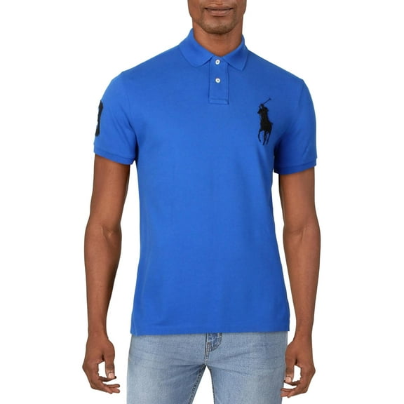 Polo Ralph Lauren Mens Cotton Logo Polo Shirt Blue M