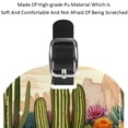 thumbnail image 4 of Square 2Pack PU Leather Cactus Cruise Luggage Tag with Privacy Cover and Name ID Tag for Travel Handbags Backpacks Luggage Tags, 4 of 6