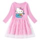 thumbnail image 3 of Hello Kitty lindo estampado de dibujos animados niños algodón moda plisada princesa vestido estrella Luna hilo neto manga larga casual niñas falda, 3 of 5
