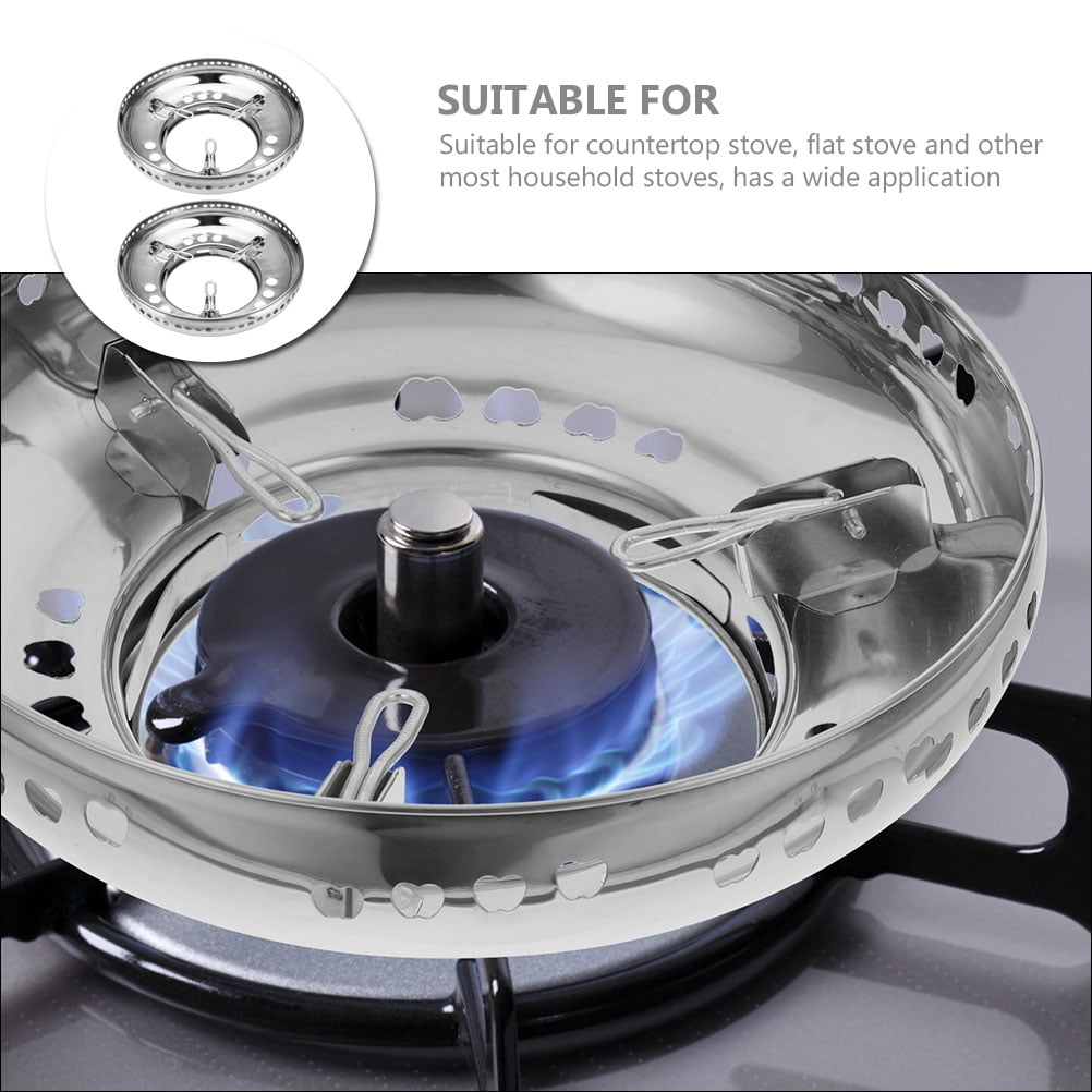 PAMINGONO 2Pcs High Temperature Resistant Wok Stand for Gas Stove Silver Stainless Steel