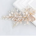 thumbnail image 1 of Light Rose Gold Wedding Clip Rhinestone Bridal Comb Barrette - Handmade Flower Clip Head Pieces for Women, Kc Gold, 1 of 6
