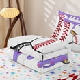 thumbnail image 5 of Homewish Baseball Ice Cream Zipper Full Size Comforter Sets with Fitted Sheet and 2 Pillowcases,Kids Ball Games Zipper Bedding Set For Boys Girls,Reversible,4-Piece, 5 of 7