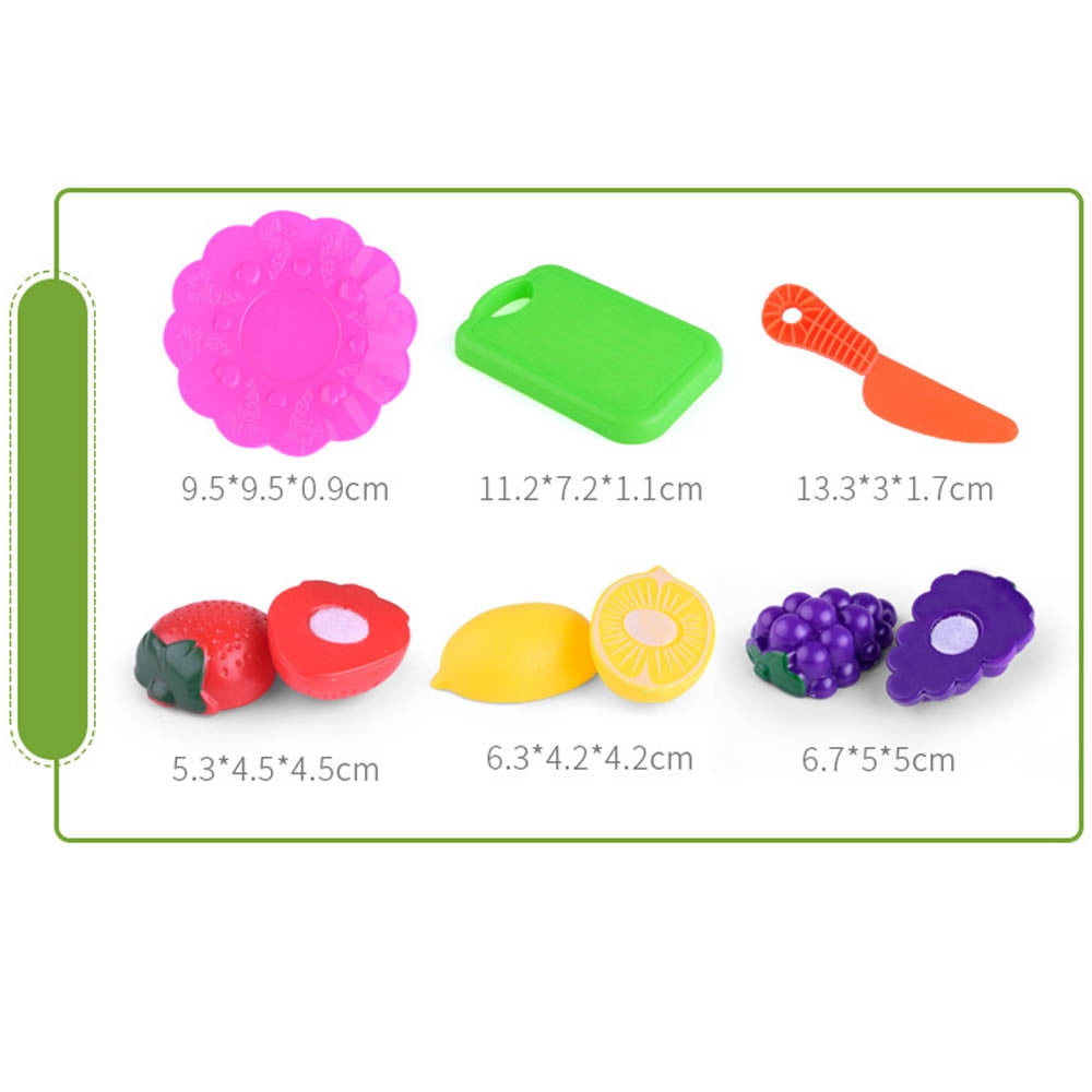 Quality Kids Pretend Role Play Kitchen Fruit Vegetable Food Toy Cutting Set Gift 