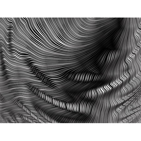 Contrast Line - Canvas Print Contrast Abstract Metal Lines Fabric Folds Stretched Canvas 10 x 14
