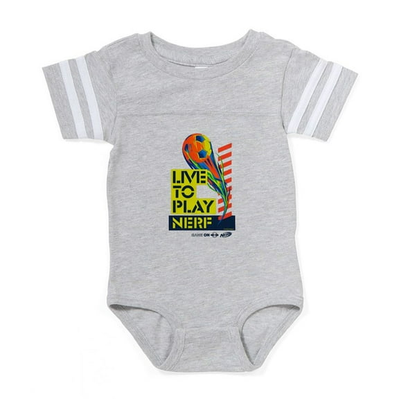CafePress - Live To Play Nerf Soccer - Cute Infant Baby Football Bodysuit