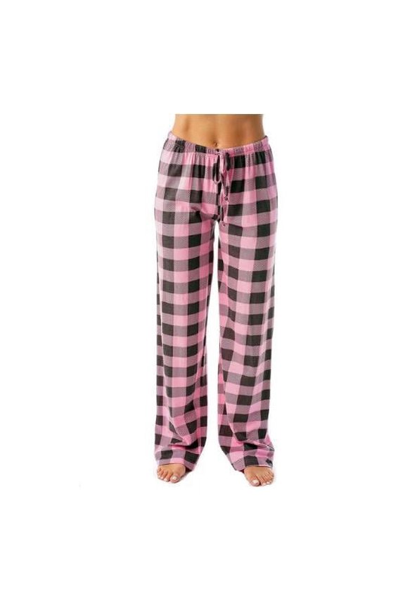 Women's Classic Buffalo Plaid Print Elastic Waist Loose Sleep Pants Trousers Christmas Pajama Pants