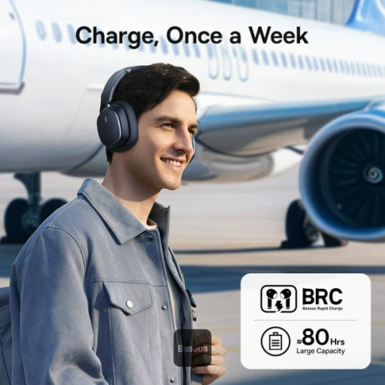 Baseus H1 Pro アクティブノイズキャンセリング ワイヤレスヘッドホン Baseus Wireless Noise Cancelling Headphones, Bluetooth Over