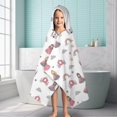 thumbnail image 6 of Beige Princess Castle Rainbow Pattern Hooded Bath Towel，60"x35" for Ages 3 To 12 Kids, Quick Dry Lightweight Soft Microfiber Hood Beach Towel Cover Up for Kids, 6 of 7