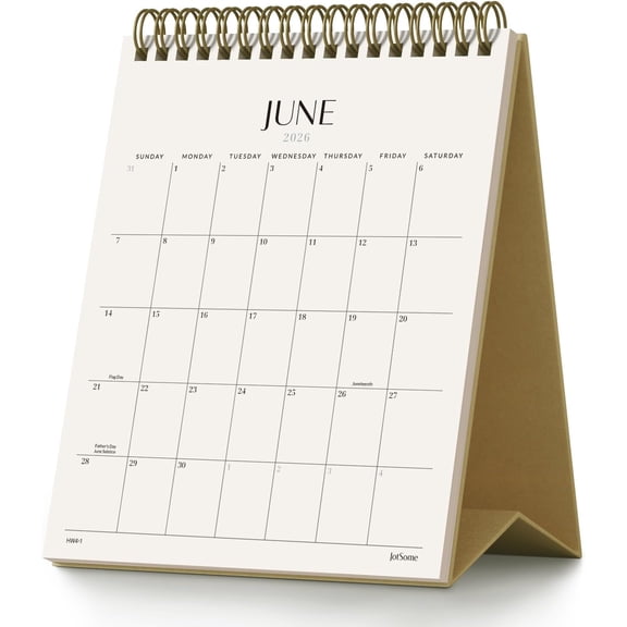 Jotsome Desk Calendar 2026, Small Standing Flip Desktop Calendar From January 2026 to June 2027 for Home and Office, Easy Organizing (Yellow, Small)