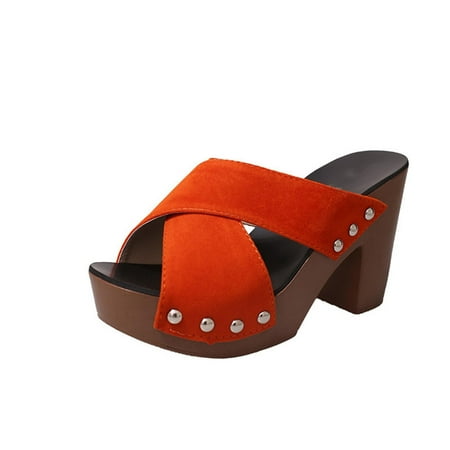 

Nude Heels For Women Heels For Women Nude Heels For Women New Fish Mouth Cross Straps High-heeled Thick-heeled Thick-soled Comfortable Women s Sandals