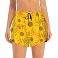 thumbnail image 2 of Cauagu Sun Flowers Print Women's 2 in 1 Running Shorts Athletic Workout Gym Yoga Shorts Running Shorts for Women-Medium, 2 of 7