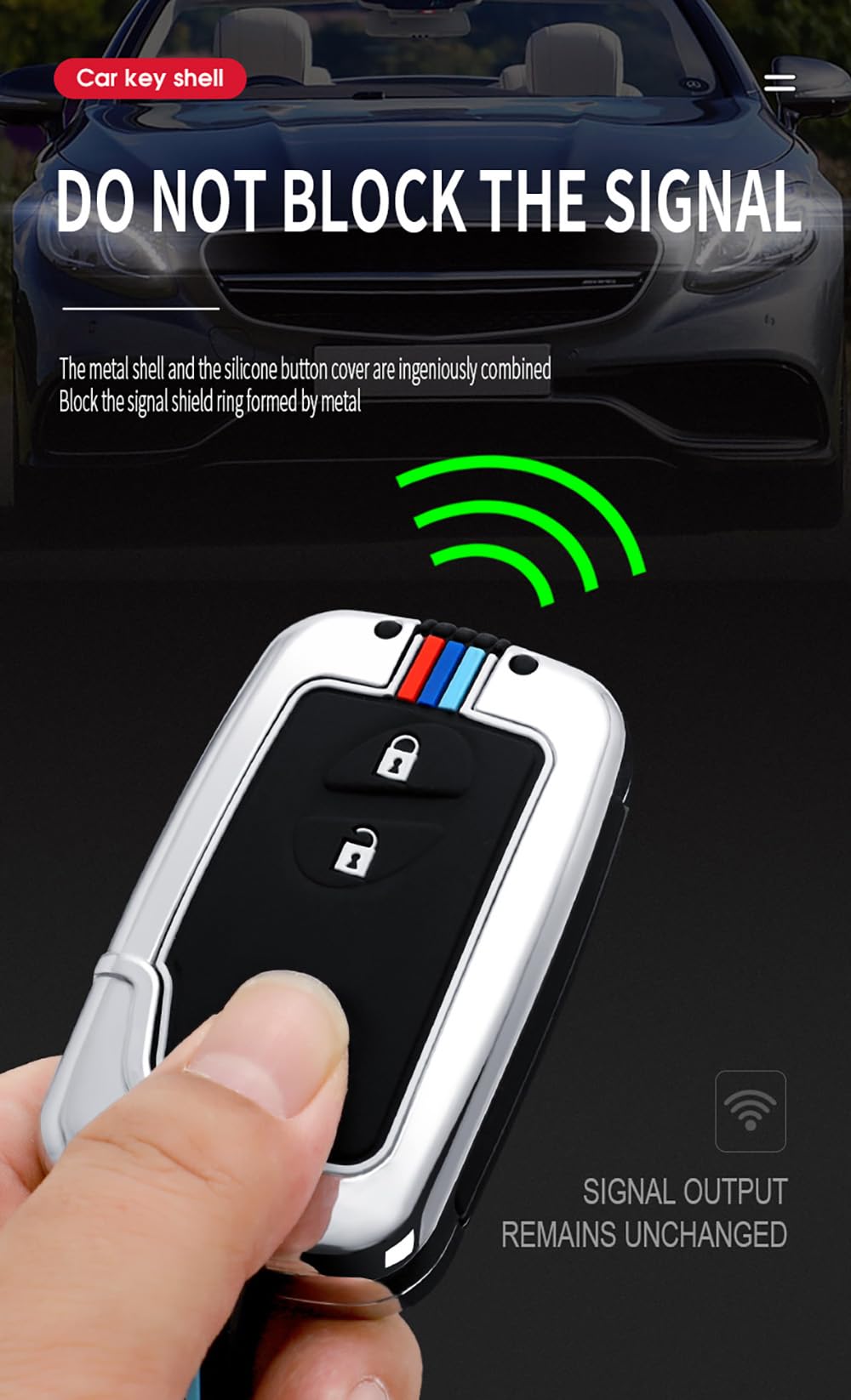 Key Cover with Keychain Fit for Lexus Key Fob Durable Key Fob Holder Metal Key Shell Silicone Smart Remote Key Case for ES350 GS300 GS350 GS430 GS450h ISC IS250 IS350 LS460 LS600h
