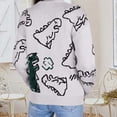 thumbnail image 2 of Suéter de punto Gibobby con estampado de dinosaurio para mujer Blanco L, 2 of 5