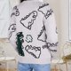 thumbnail image 2 of Gibobby SuéTer Para Mujeres Suéter de punto con estampado de dinosaurio para mujer, suéteres de tamaño, ropa de calle estética Preppy E Girl(Blanco,XG), 2 of 6