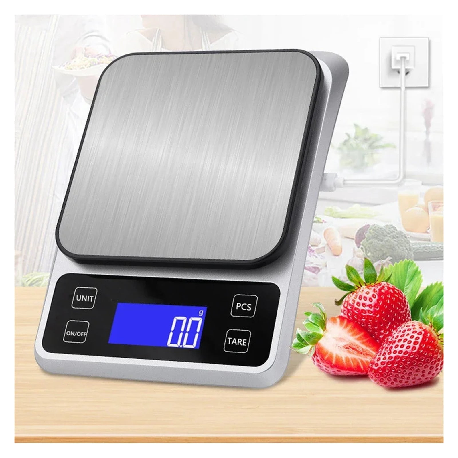 Kitchen Scale Stainless Steel Panel Weighing Food Diet Postal Measuring Balance Electronic Scales ,High-Precision Weighing Technology