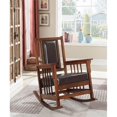 thumbnail image 2 of Coaster Chaise Berçante en Bois Rembourrée Tabac et Brun Foncé, 2 of 8