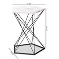 thumbnail image 1 of Baxton Studio Oberon Black Finished Metal End Table with Faux Marble Tabletop, 1 of 8