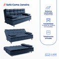 thumbnail image 3 of LASE Muebles Sofá Cama Janeiro Matrimonial Sillón Reclinable 3 Posiciones Boucle Chocolate, 3 of 7