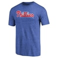 thumbnail image 2 of Men's Royal Philadelphia Phillies Team Wordmark Tri-Blend T-Shirt, 2 of 3
