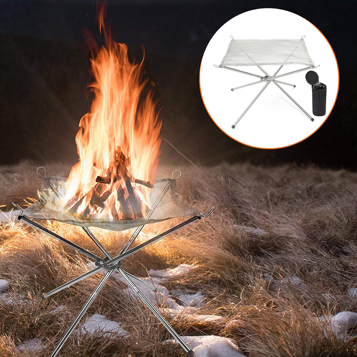 heavy duty over the fire camping grill with grate top and 4 legs walmart com