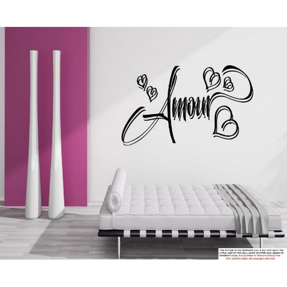 AMOUR~ WALL DECAL, HOME DECOR 10" X 26"
