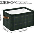 thumbnail image 4 of GZHJMY Green Navy Blue Flannel Plaid Square Storage Basket Storage Bins Canvas Storage Organizer Closet Shelf Organizer for Home Office, 1 Pc, 4 of 7