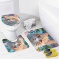 thumbnail image 3 of Cute Cat Pattern Shower Curtain 4-Piece Set, Bathroom Decor with 72" x 72" Shower Curtain, Toilet Cover Mat, U-Shaped Mat, Non-Slip Floor Mat and 12Hooks, 3 of 7