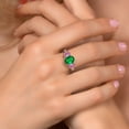 thumbnail image 4 of Gem Stone King 925 Sterling Silver Ring Oval Nano Emerald Pink Moissanite (2.42 Cttw), 4 of 6