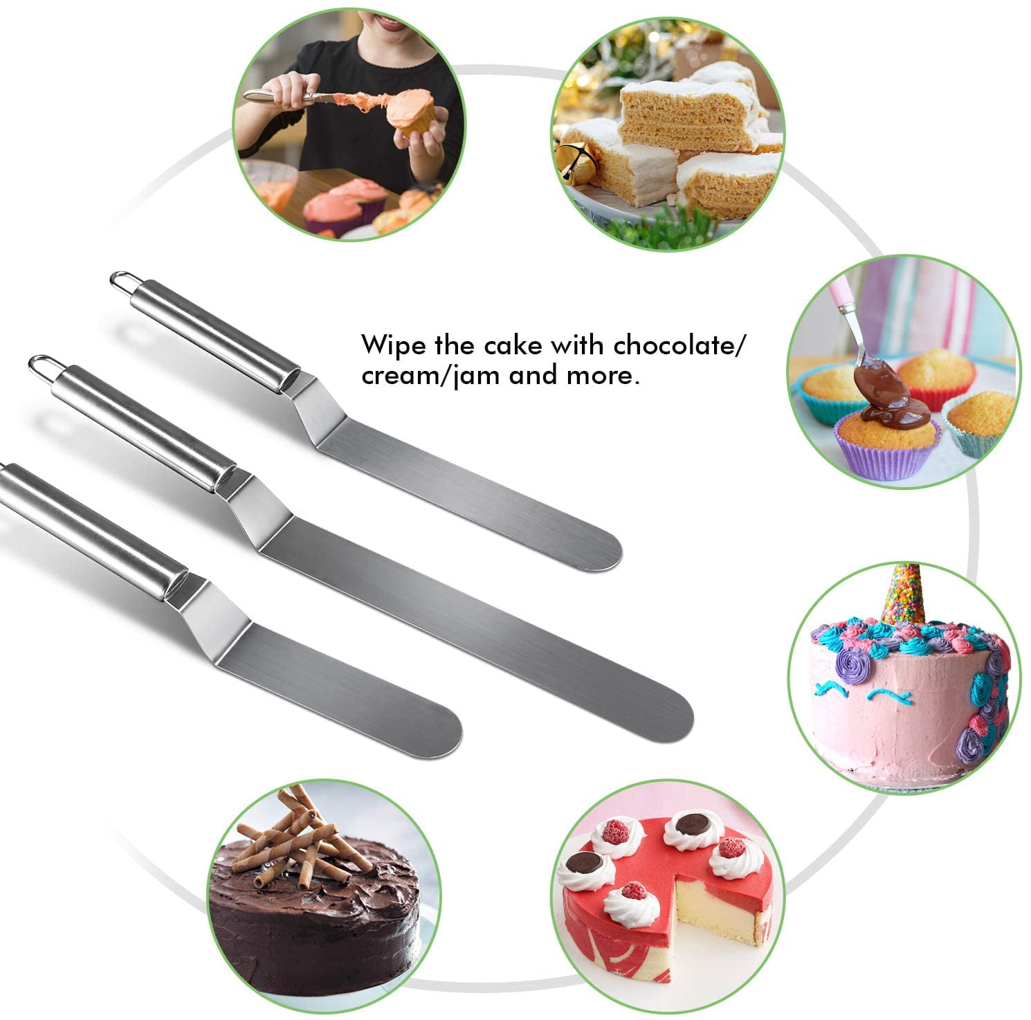 Agatige Stainless Steel Cake Knife, Kitchen Tool,3pcs/ Set Stainless Steel  Cake Knife For Decoration Professional Tool Kitchen Spatula