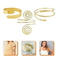 thumbnail image 3 of 3pcs Arm Cuff Fashion Upper Arm Band Cuff Bracelet Women Gold Jewelry Armband Set, 3 of 8