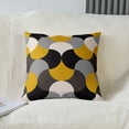 thumbnail image 2 of Geometric Square Cushion Covers Set of 2 Geometry Yellow Grey Black Reversible Throw Pillow Covers For Living Room Bedroom Decor Modern Art Pillow Covers Home Decor Luxury Abstract Art 18 x 18-Inch, 2 of 6