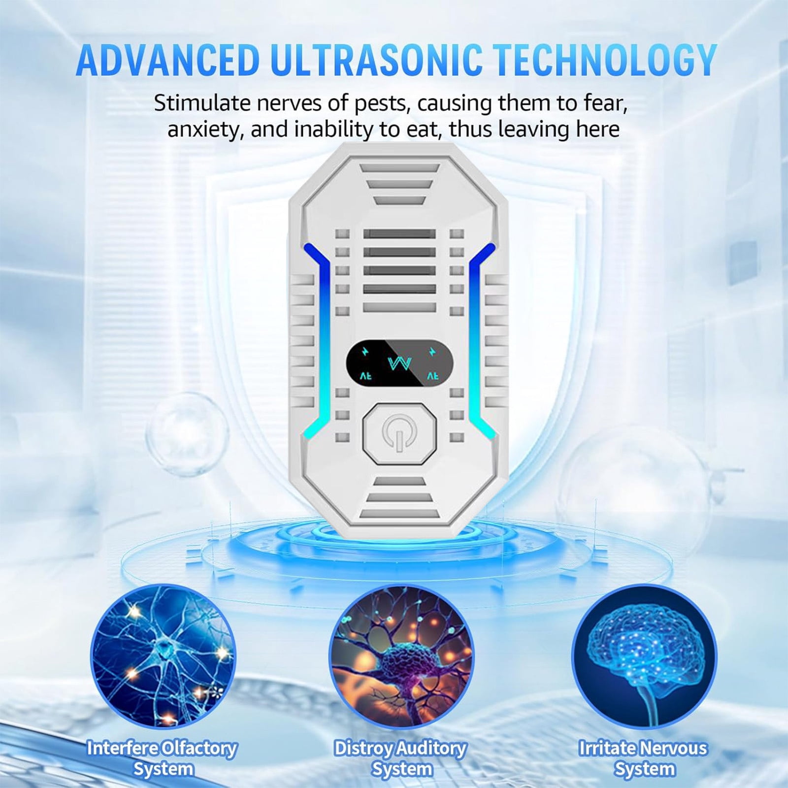 Mouse Repelent, Ultrasonic Pest Repeler, Home Indoor Pest Repelent for Insect, Roach, Spider, Ant, Bug, Rodent, Mouse, Bugs, Mosquito, Mice, 6 Packs