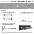 thumbnail image 3 of Franklin Brass FBHDCH6-WSE-R, 27" Hook Rail / Rack, with 6 Heavy Duty Coat and Hat Hooks, in White & Satin Nickel, 3 of 9