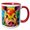 Red/White, variant on 3drose, Funny Pig Face Portrait. Colorful Family-friendly Gift, Souvenir, 11oz Magic Transforming Mug
