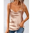 thumbnail image 2 of Zeagoo Women's Cowl Neck Satin Camisole Sleeveless Sexy Spaghetti Strap Silk Cami Backless Tank Tops Halter Basic Tank Shirts, 2 of 5