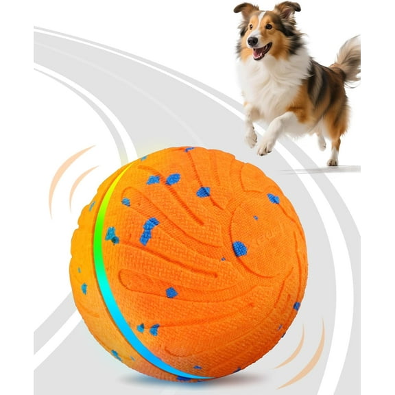 Xeuch Smart Interactive Dog Balls, Automatic Moving Ball for Medium and Large Dogs, ETPU New Material, Motion Activated Rolling & Rotating Bouncy Toy for Dog Enrichment & Stimulation, Orange