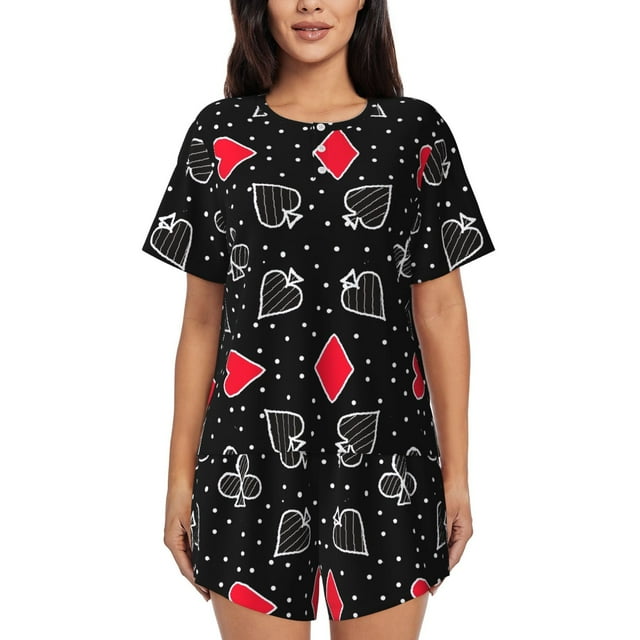 Vsdgher Ensemble de Pyjamas pour Femmes 2 Pcs Manches Courtes, Ensemble de Pyjamas Doux d'Été Décontracté, 2 Pcs Pj-Grand