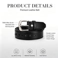 thumbnail image 3 of Natyhooy Women's Leather Belt for Jeans, Classic Buckle Casual Dress Belt, Fashion Thin Genuine Split Cowhide Waist Belt for Pants Skirts, 3 of 7