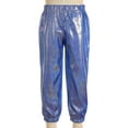 thumbnail image 3 of Sinleey Kids Girls Boys Glittery Metallic Harem Pants Hip Hop Latin Streets Casual Sweatpants Tighten Blue 130, 3 of 6