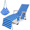 thumbnail image 1 of Beach Chair Towel Chaise Lounge Cover With Pockets Pool Chair Towel, 1 of 5