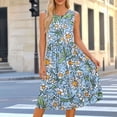 thumbnail image 2 of YOIAVAIOY XL Summer Dresses for Women Flowy Aline Casual Midi Tank Dress Beach Boho Vacation Sundresses Shift Dress with Pockets Light Blue, 2 of 8